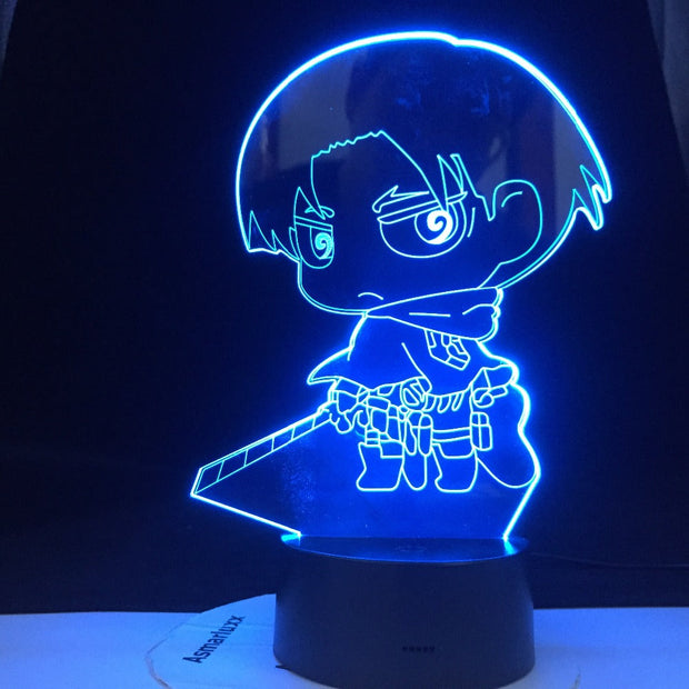 Levi Ackerman Cartoon Captain 3d Led Night Light for Kids Child Bedroom Decor Nightlight Colorful Table Lamp Attack on Titan