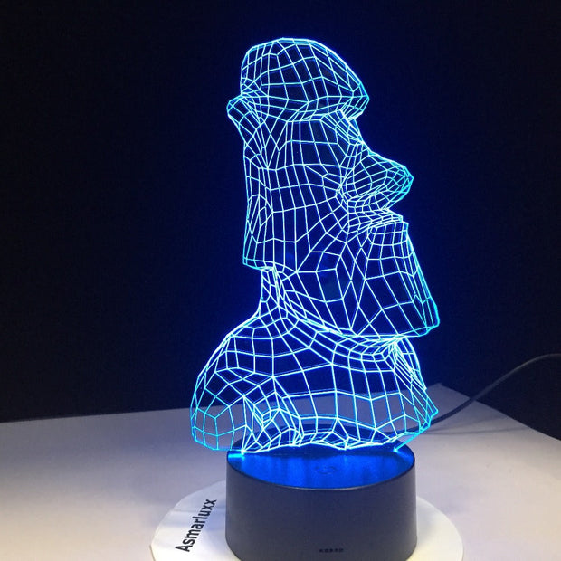 Stonehenge Stoneman Rechargeable 3D LED Night Light Portable 7 Colors Changing Touch Lamp Household Shaped Table Lamps Gift