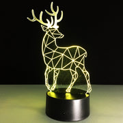 3D Deer Plastic Desk Lamp Table Lights Handcraft LED Night Light Bedroom Christmas Toy 7 Colors Gift USB Plug Drop Shipping
