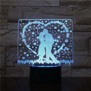 Wedding Decorations 3D LED Night Lamp Romantic Bedroom Table Lamp Valentines Gifts for Lovers Couples Dropship 3D-1534