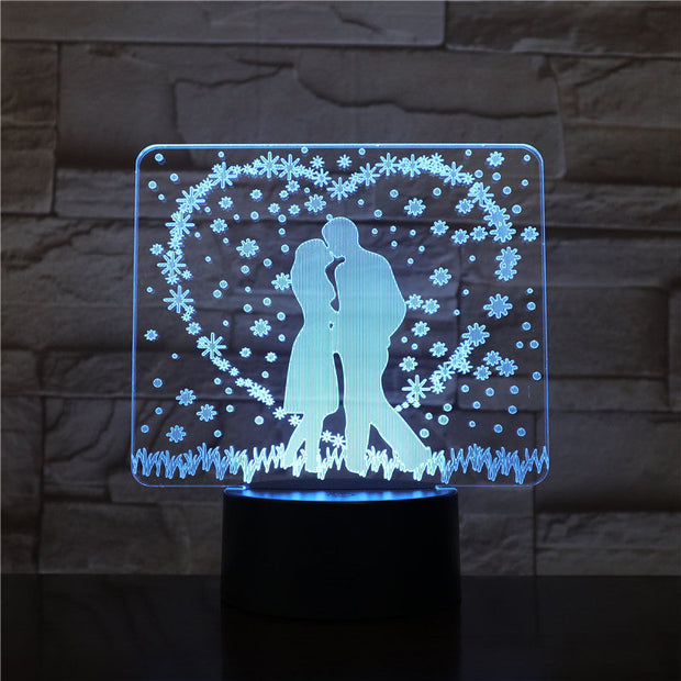 Wedding Decorations 3D LED Night Lamp Romantic Bedroom Table Lamp Valentines Gifts for Lovers Couples Dropship 3D-1534
