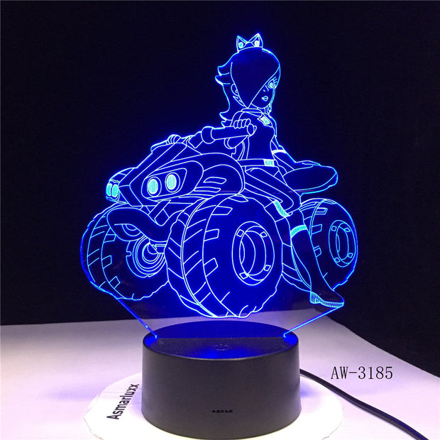Anime Girl 3D Night Light LED Remote Touch Table Lamp 3D Lamp 7 Color Changing USB Baby Bedroom Sleeping Atmosphere lamp AW-3185