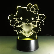 Cute Cat 3D LED Lamp 7 Colors Bulbing Light LED Mood Night Lamp USB Desk Light for Girls Baby Room Night Sleeping Light