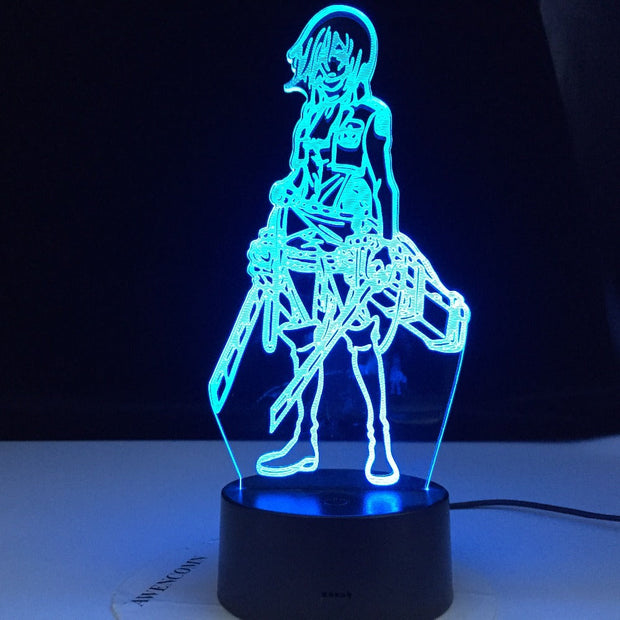 3D Lamp Attack on Titan Mikasa Ackerman Figure Kids Nightlight for Room Decoration Led Color Changing Night Light Anime Gift