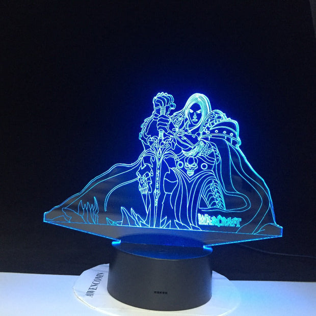 Game World of Warcraft Lich King Arthas Menethil Gul’dan Figure Kids Room Decor Children Gift Nightlight WOW 3d Lamp Led Night Light 3927