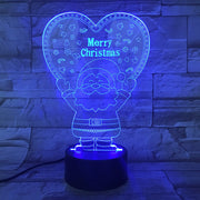 Santa Claus Merry Christmas 3D Effect Lamp LED Table Desk Lamp Home Decor Bedroom Night Light Creative Xmas Gift 7 Colors Touch