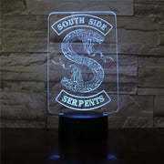 Badges Riverdale Snake Logo 3D LED Night Light Southside Serpents Decor Sign Things Riverdale Accessories Table Lamp Colors Gift