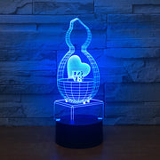 3D Creative 7 colors Night light Bedside Table Lamp 3D Touch Night Light Bedroom Party Desk Decor Lamp Girls Birthday Gift 2266