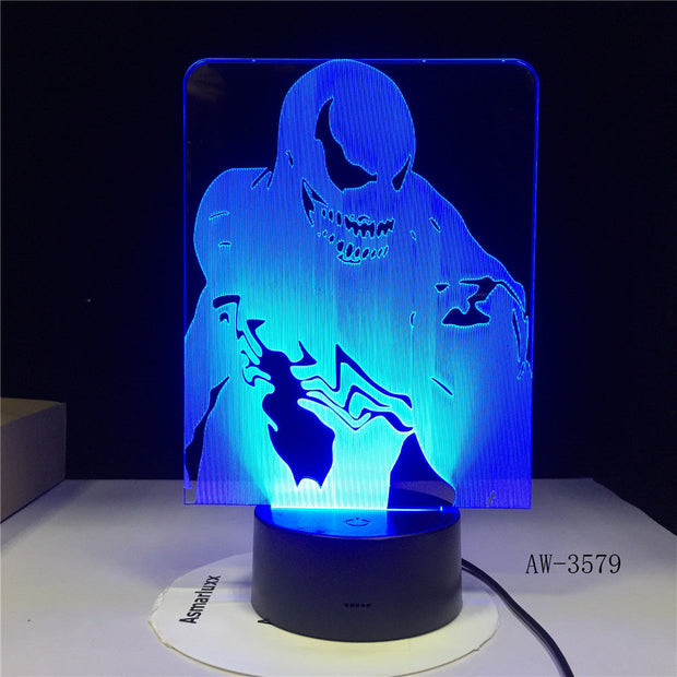 Venom Agents Figma Marvel Model 3D LED Illusion Nightlight Fairy Light Desk Lamp Avengers Movable Body Venom Figure Toys AW-3579