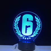 Rainbow Six Siege 3D Night Light LED Touch Sensor 7 Colors Changing Child Kids Gift FPS Game Table Lamp Rainbow 6 Logo 2878