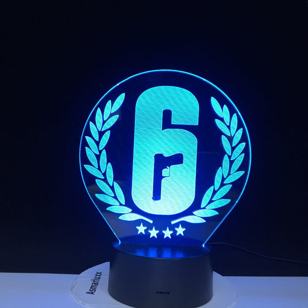 Rainbow Six Siege 3D Night Light LED Touch Sensor 7 Colors Changing Child Kids Gift FPS Game Table Lamp Rainbow 6 Logo 2878