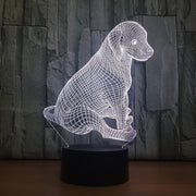 Cute Labrador Dog Lamp 3D Night Light Kids Toy LED 3D Touch Table Lamp 7 Colors Flashing LED Light Christmas Decoration