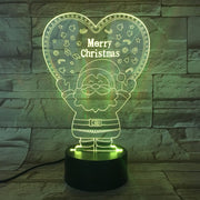 Santa Claus Merry Christmas 3D Effect Lamp LED Table Desk Lamp Home Decor Bedroom Night Light Creative Xmas Gift 7 Colors Touch