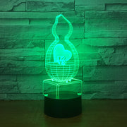 3D Creative 7 colors Night light Bedside Table Lamp 3D Touch Night Light Bedroom Party Desk Decor Lamp Girls Birthday Gift 2266