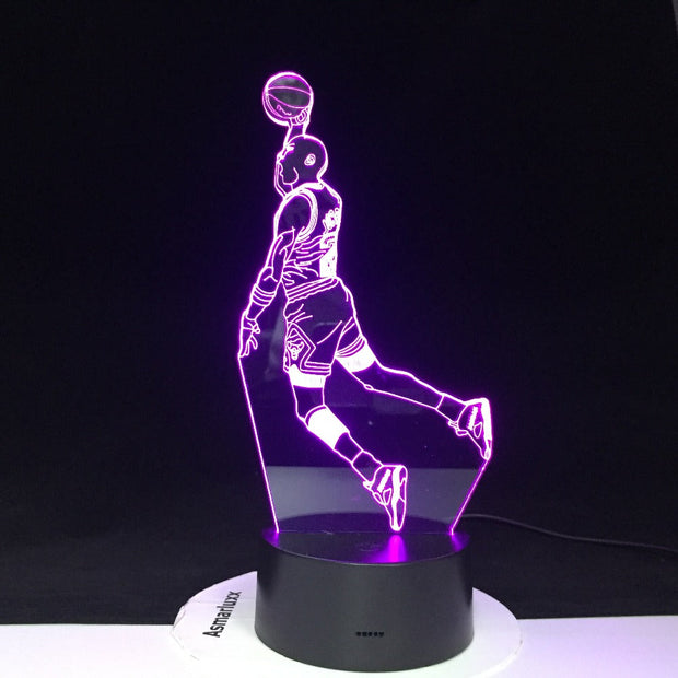 Michael Jordan Slum Dunk Figure Sports Basketball Home Decoration Birthday Gift for Kids Boy Child 3d LED Night Light Lamp 3320