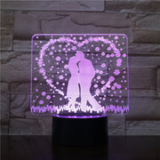 Wedding Decorations 3D LED Night Lamp Romantic Bedroom Table Lamp Valentines Gifts for Lovers Couples Dropship 3D-1534