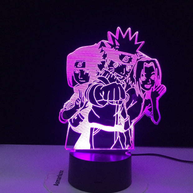 Naruto Uzumaki Led Night Light Anime Team 7 Sasuke Kakashi Hatake Kids Nightlight Itachi Uchiha 3d Lamp Child Brithday Gift