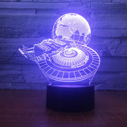 Star Wars Millennium Falcon With Earth 3D LED Lamp Boy Bedroom Night Light Trek Decor Bulbing Kids Toys Child Gift Luminaria