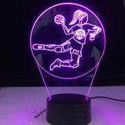 Handball Player Figure 3D LED Night Light USB Children Kids Gift Baby Nightlight Sports Desk lamp Dropshipping Gift