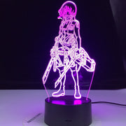 3D Lamp Attack on Titan Mikasa Ackerman Figure Kids Nightlight for Room Decoration Led Color Changing Night Light Anime Gift