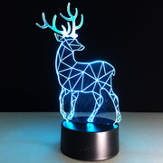 3D Deer Plastic Desk Lamp Table Lights Handcraft LED Night Light Bedroom Christmas Toy 7 Colors Gift USB Plug Drop Shipping