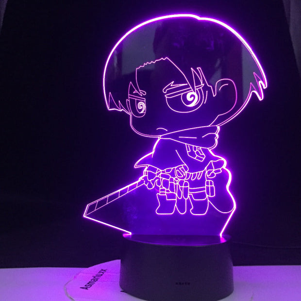Levi Ackerman Cartoon Captain 3d Led Night Light for Kids Child Bedroom Decor Nightlight Colorful Table Lamp Attack on Titan