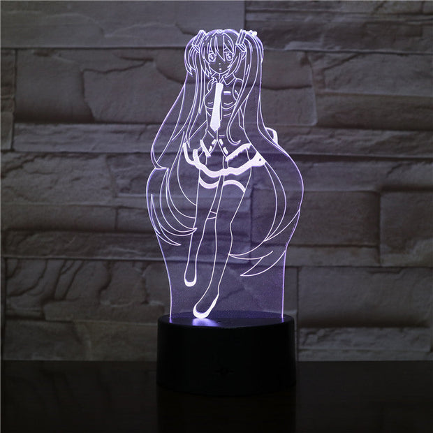 Hatsune Miku Figure USB 3D LED Night Light Multicolor RGB Boys Child Kids Baby Gifts Decorative lights Music Table Lamp Bedside