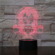 Horror Doll 3D Lamp Halloween Present for Children Awesome Decoration for Living Room 7 Color with Remote Led Night Light Lamp