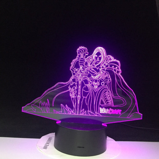 Game World of Warcraft Lich King Arthas Menethil Gul’dan Figure Kids Room Decor Children Gift Nightlight WOW 3d Lamp Led Night Light 3927