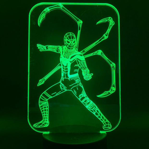 The Avengers Super Hero SpiderMan 3D LED Light Lamp Color Change Touch Night Light Lampara for Children Christmas Party Gifts