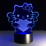 Cute Cat 3D LED Lamp 7 Colors Bulbing Light LED Mood Night Lamp USB Desk Light for Girls Baby Room Night Sleeping Light