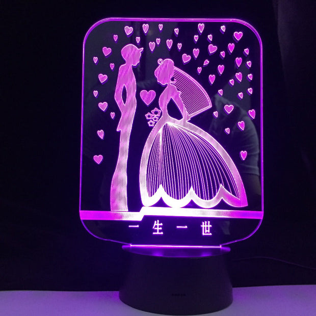 3D Led Night Light Valentine I Love U Usb Touch Remote Control 7 Colors Changable Glow In The Dark Toys Christmas Marry Gift