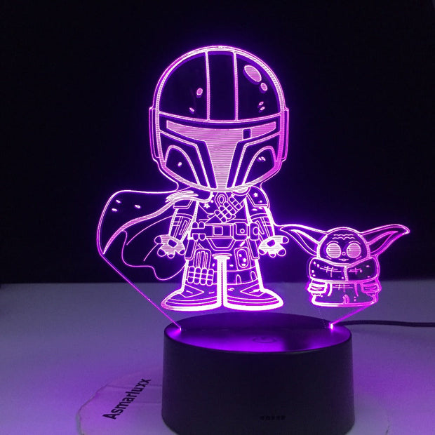 Yoda Marvel Atmosphere Touch Sensor Led Night Light USB Lamp Bright Base 3D Nightlight