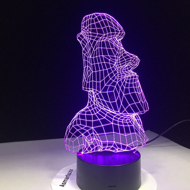 Stonehenge Stoneman Rechargeable 3D LED Night Light Portable 7 Colors Changing Touch Lamp Household Shaped Table Lamps Gift