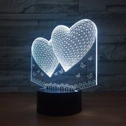 Double Two Heart 3d Lamp 7 Colors Led Night Lamp For Friends Touch Led Usb Table Lampara Lampe Sleeping Nightlight Drop Shipping