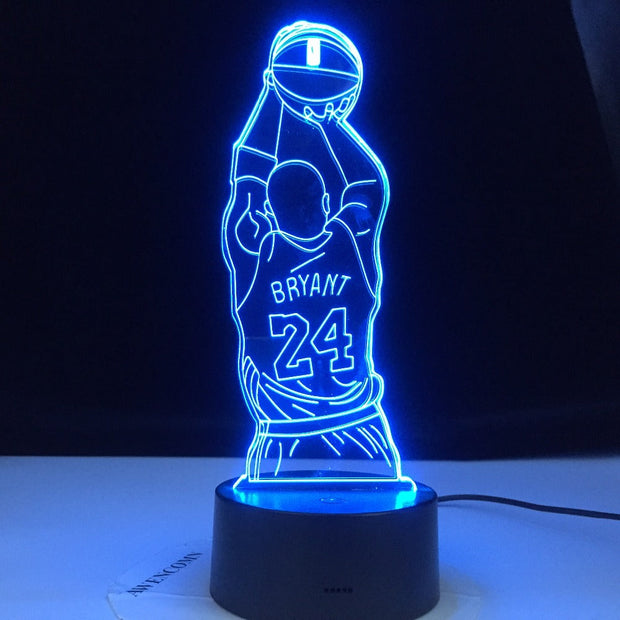 Kobe Jump Shoot Figure Back View Bedroom Decor Nightlight Led Night Light Desk 3d Lamp Dropshipping Kobe Bryant Memorial Gifts