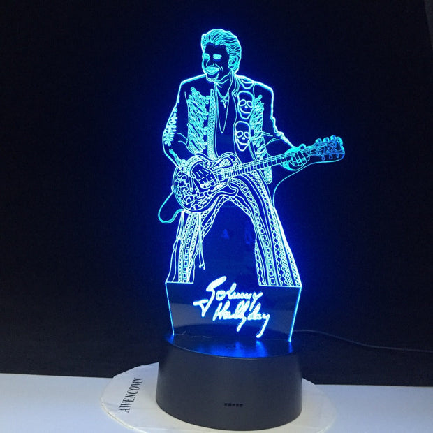 Johnny Hallyday Guitar Home Decoration Bright Base Remote Touch Color Changing Bedroom Nightlight Holiday Gift Dropshipping