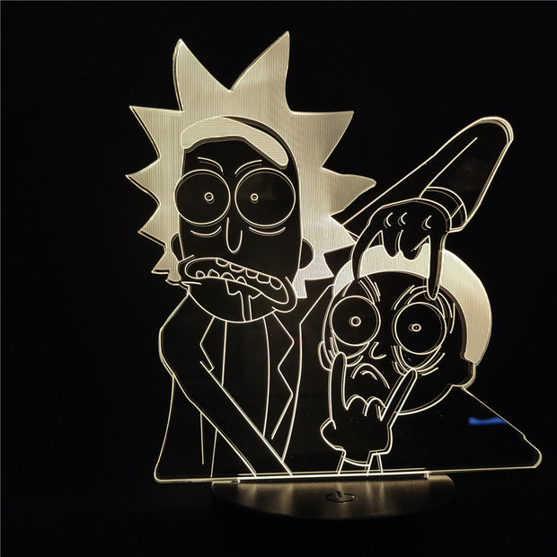 Rick and Morty Cartoon 3d LED Night Light Children Night Lamp with 7/16 Colors Change LED Table Lamp for Bedroom Xmas Gift