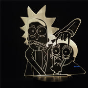 Rick and Morty Cartoon 3d LED Night Light Children Night Lamp with 7/16 Colors Change LED Table Lamp for Bedroom Xmas Gift