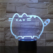 Fat Cat 3D Night Light Animal Changeable Mood Lamp LED 7 Colors USB Illusion Table Lamp For Home Decorative As Kid Toy Gift 2849