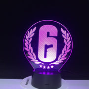 Rainbow Six Siege 3D Night Light LED Touch Sensor 7 Colors Changing Child Kids Gift FPS Game Table Lamp Rainbow 6 Logo 2878