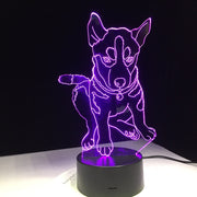 Husky Dog 3D LED lamp 7 Colors Lighting Children's Bedside Sleep Room Table Desk Modelling USB Changing Night Light Decor Gifts