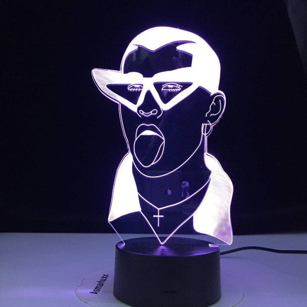 Table Light American Singer Rapper 3D Lamp Colors Changing Night Light Children Present Rock Lamparas Remote Touch Lava Lamp