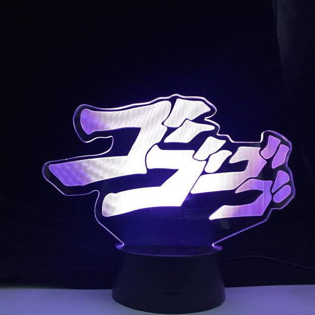 JoJo's Bizarre Anime Adventure Letter Design Led Night Light Touch Sensor Colorful Nightlight for Home Decor Table 3d Lamp Gift