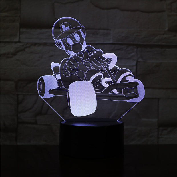 Budget Deal Mario Racing 7/16 Colors Chang 3D LED Night Light Sleep Bedroom Decor Lamp Love Valentines Gift Dropship 3D-2493