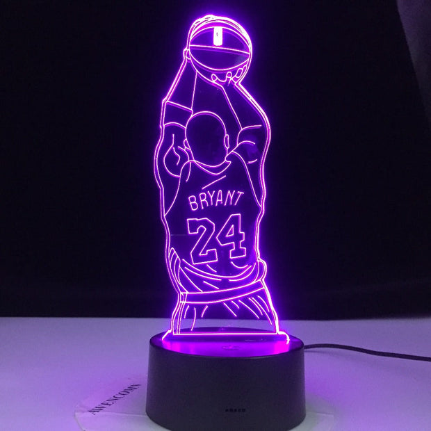 Kobe Jump Shoot Figure Back View Bedroom Decor Nightlight Led Night Light Desk 3d Lamp Dropshipping Kobe Bryant Memorial Gifts