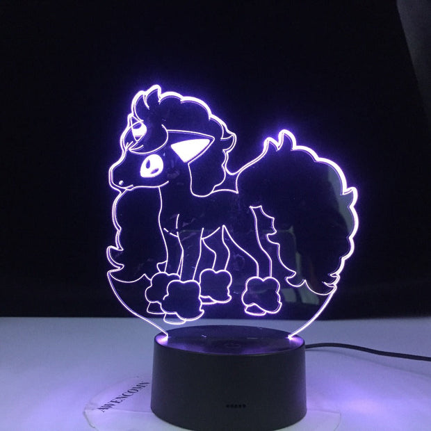3D Illusion Night Lamp Pokemon Go Galarian Ponyta Figure Nightlight for Girls Bedroom Decor Colorful Kids LED 3D Night Light