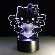 Cute Cat 3D LED Lamp 7 Colors Bulbing Light LED Mood Night Lamp USB Desk Light for Girls Baby Room Night Sleeping Light