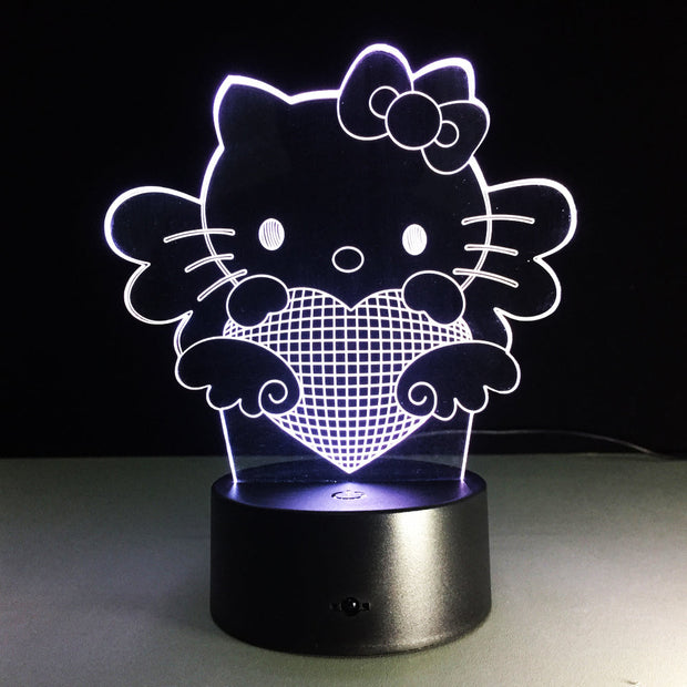 Cute Cat 3D LED Lamp 7 Colors Bulbing Light LED Mood Night Lamp USB Desk Light for Girls Baby Room Night Sleeping Light
