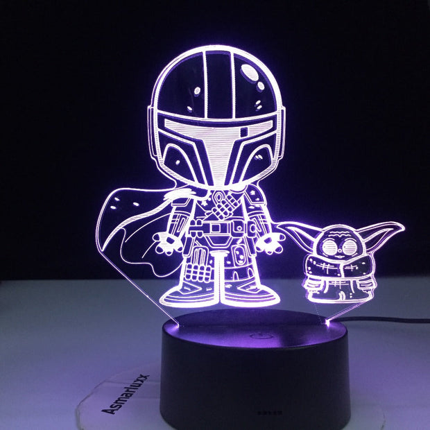 Yoda Marvel Atmosphere Touch Sensor Led Night Light USB Lamp Bright Base 3D Nightlight